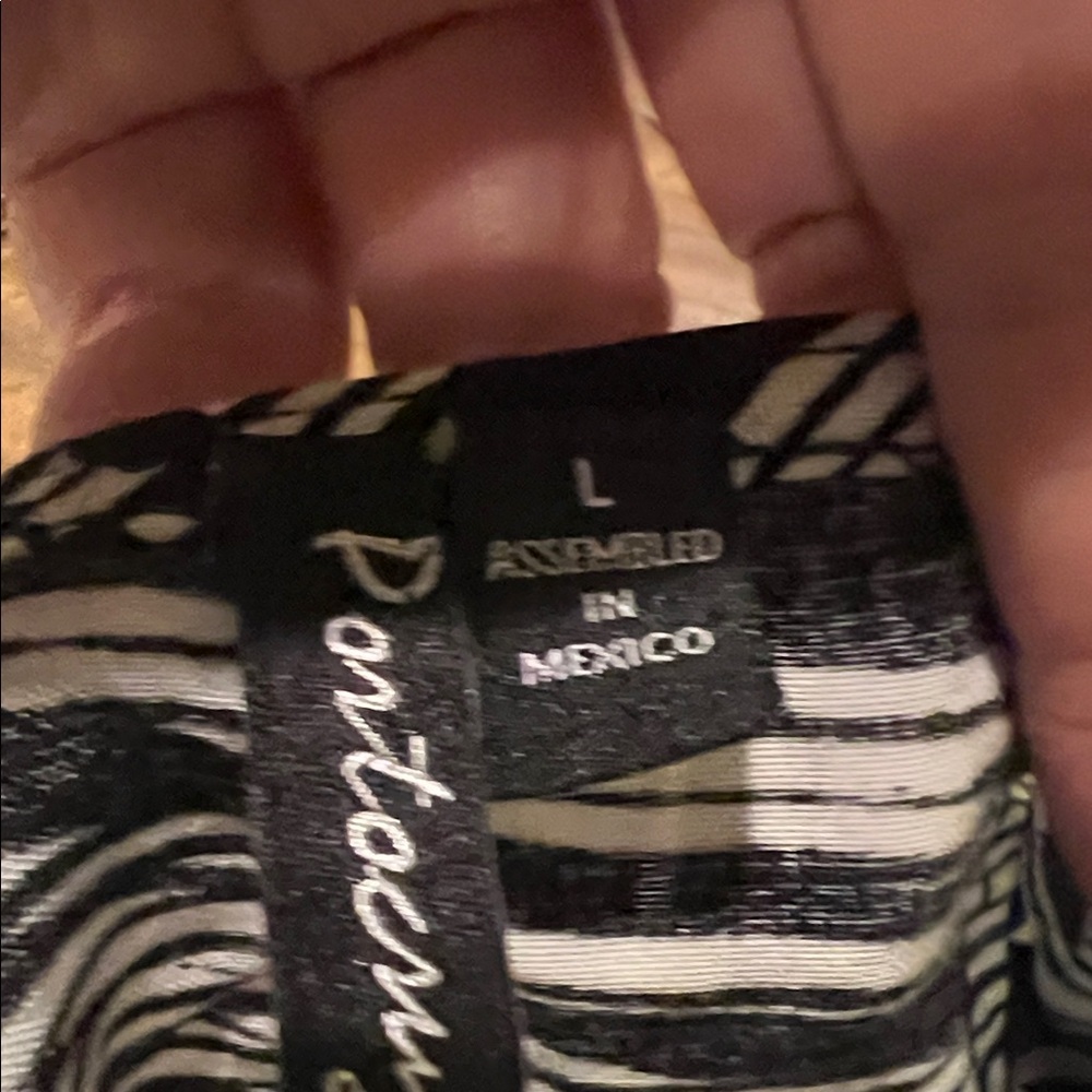 Black & White Palm-Print Mini Dress with Tie Front - Picture 15 of 16
